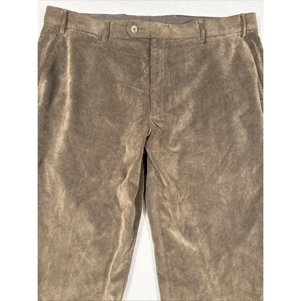 Pronto Uomo Platinum Pants Mens 40 Brown Corduroy Stretch Dress Slacks Office